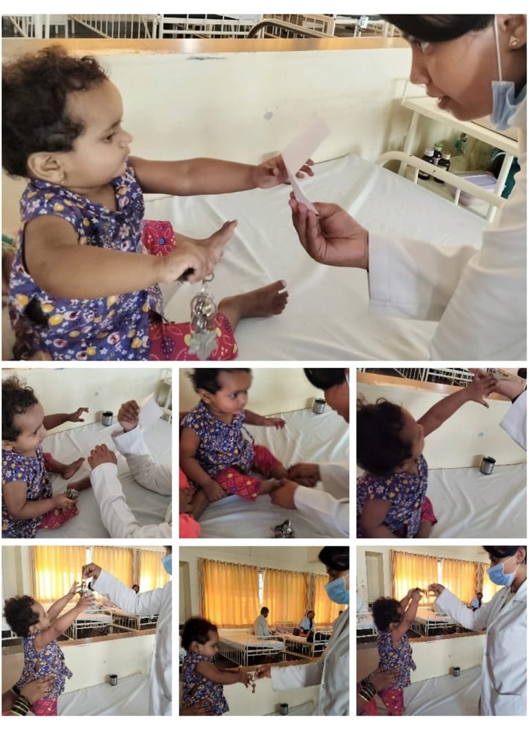Play-based activities with young children during treatment.